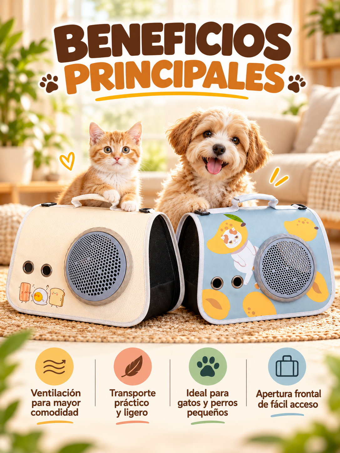 BOLSO TRANSPORTADOR PARA MASCOTAS 🐶🐱🎒