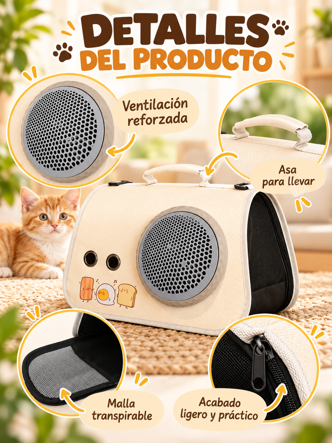 BOLSO TRANSPORTADOR PARA MASCOTAS 🐶🐱🎒