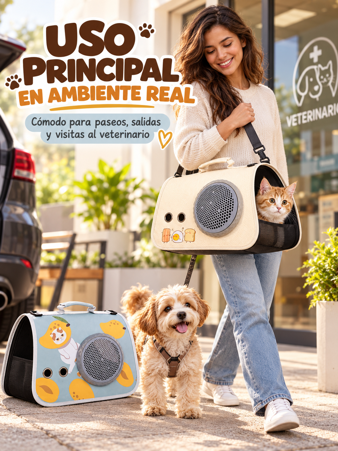 BOLSO TRANSPORTADOR PARA MASCOTAS 🐶🐱🎒