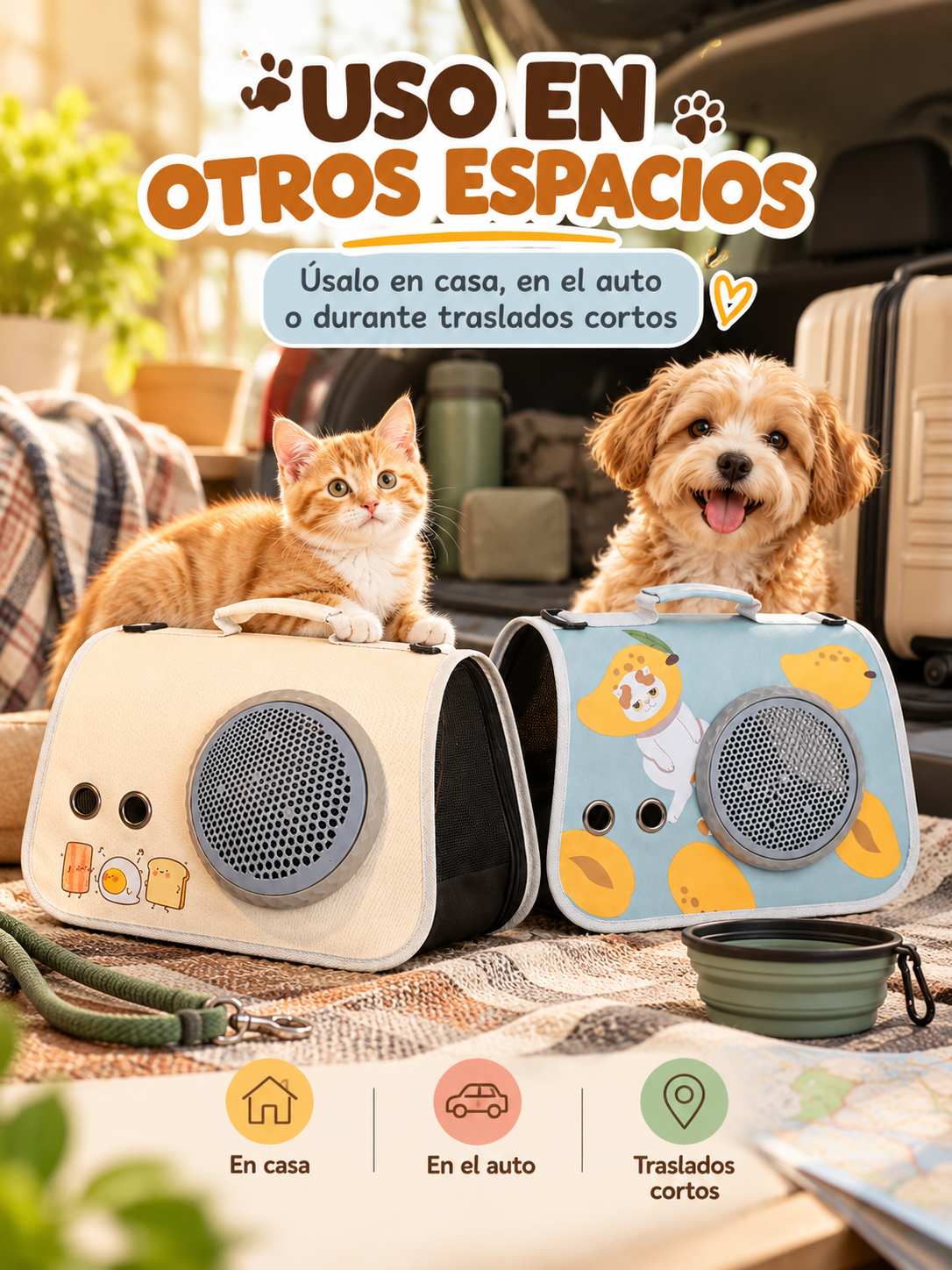 BOLSO TRANSPORTADOR PARA MASCOTAS 🐶🐱🎒