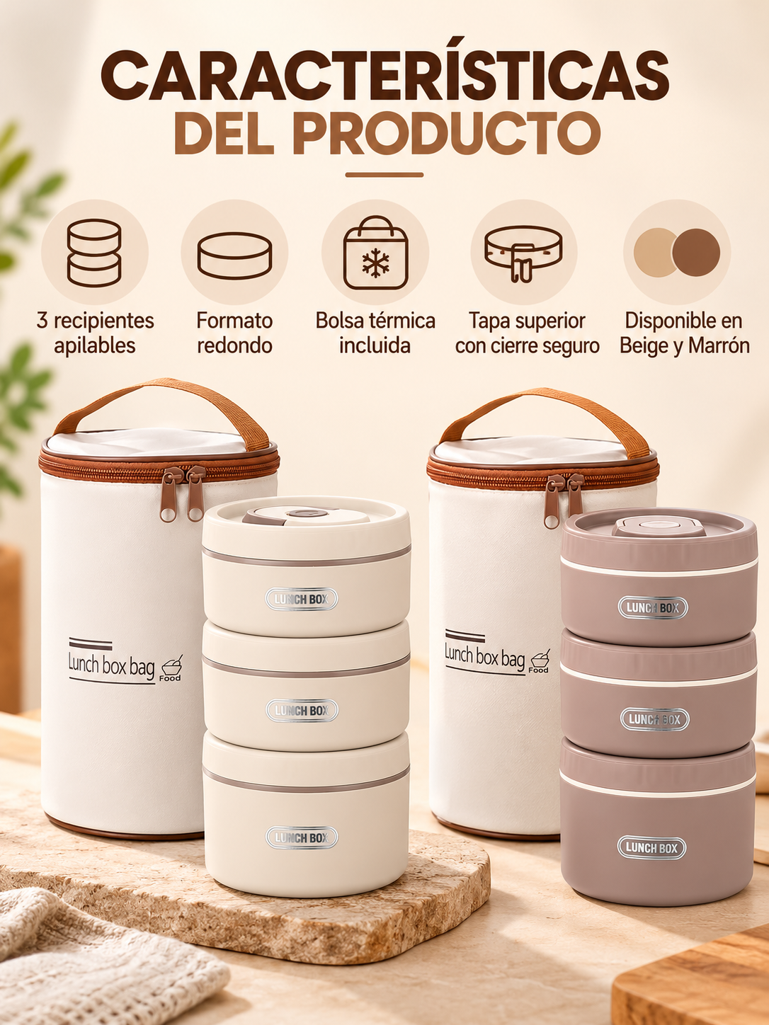 SET PORTA ALIMENTOS 3 EN 1 🍱👜