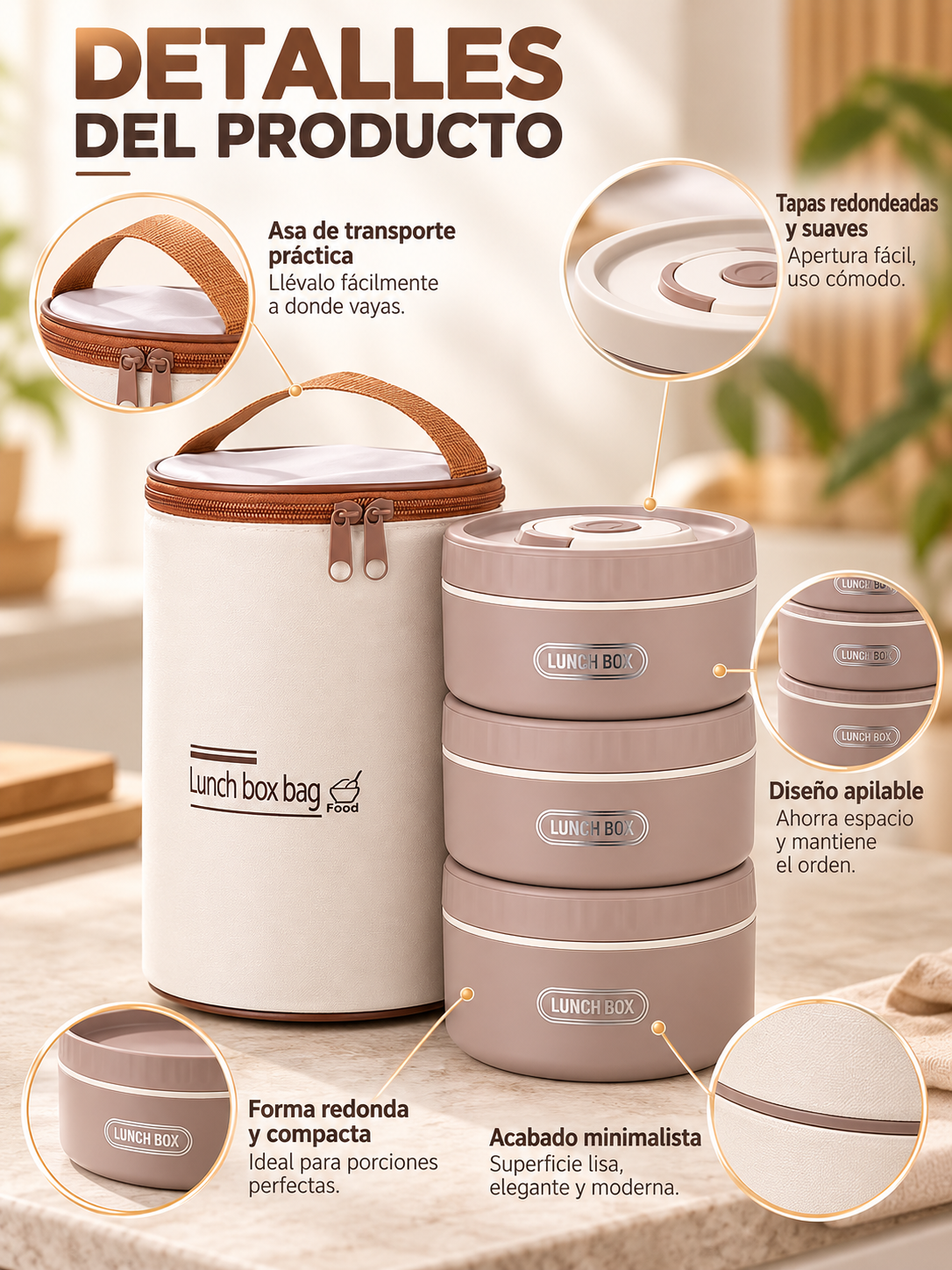 SET PORTA ALIMENTOS 3 EN 1 🍱👜