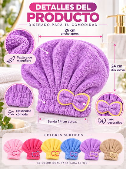PACK X3 GORROS DE MICROFIBRA PARA CABELLO 🎀 ✨