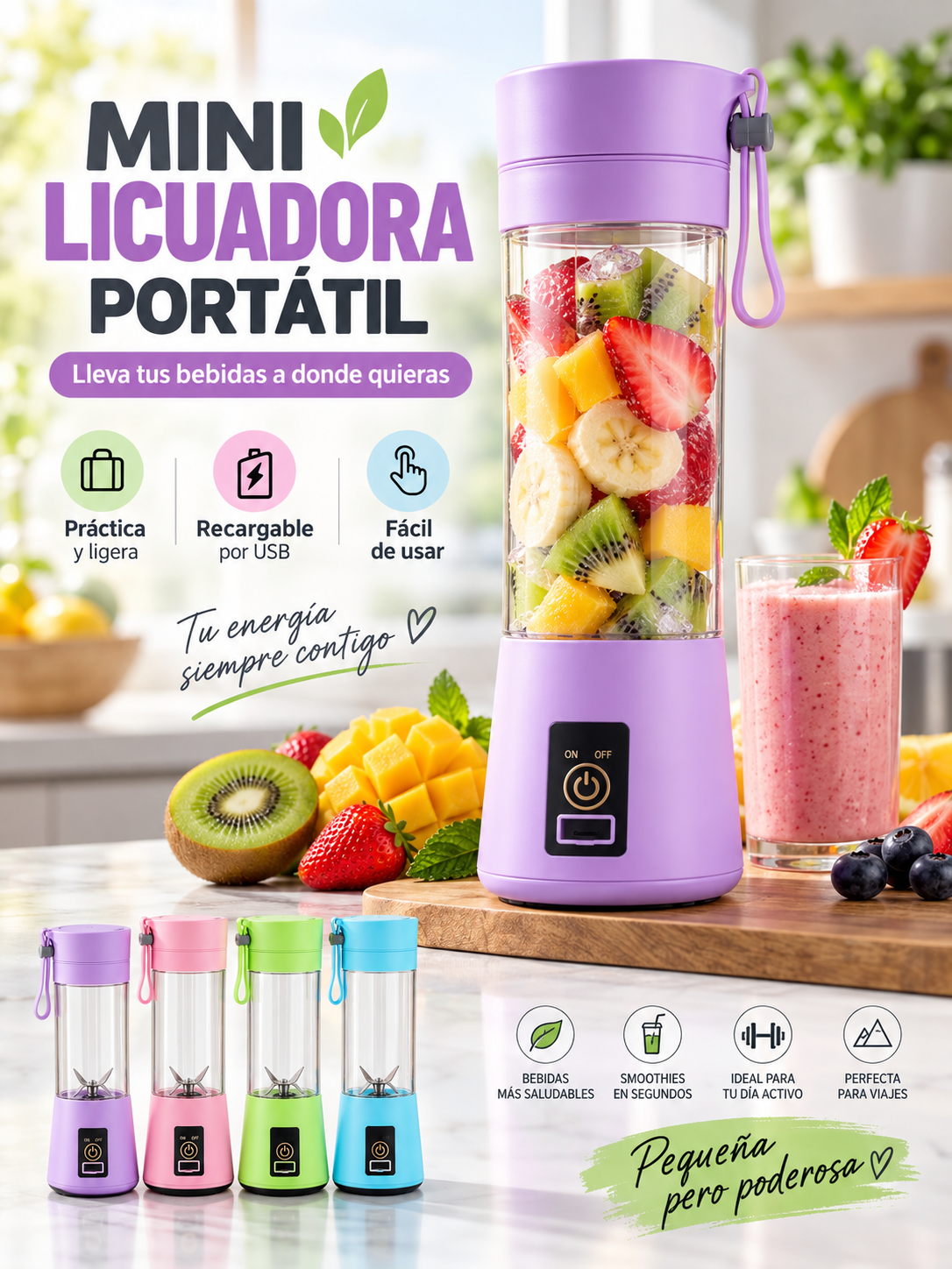 MINI LICUADORA PORTÁTIL ✨🥤