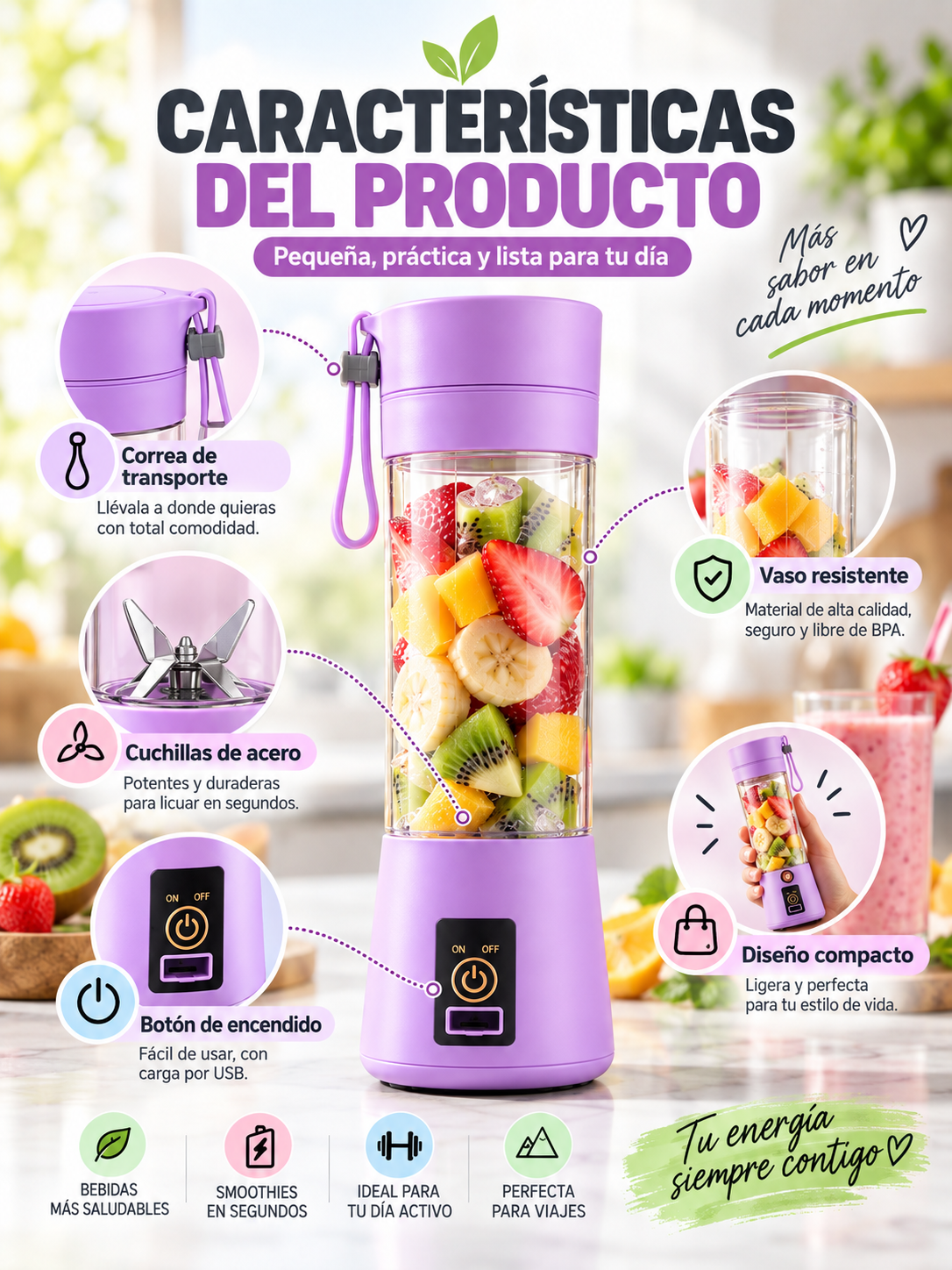 MINI LICUADORA PORTÁTIL ✨🥤