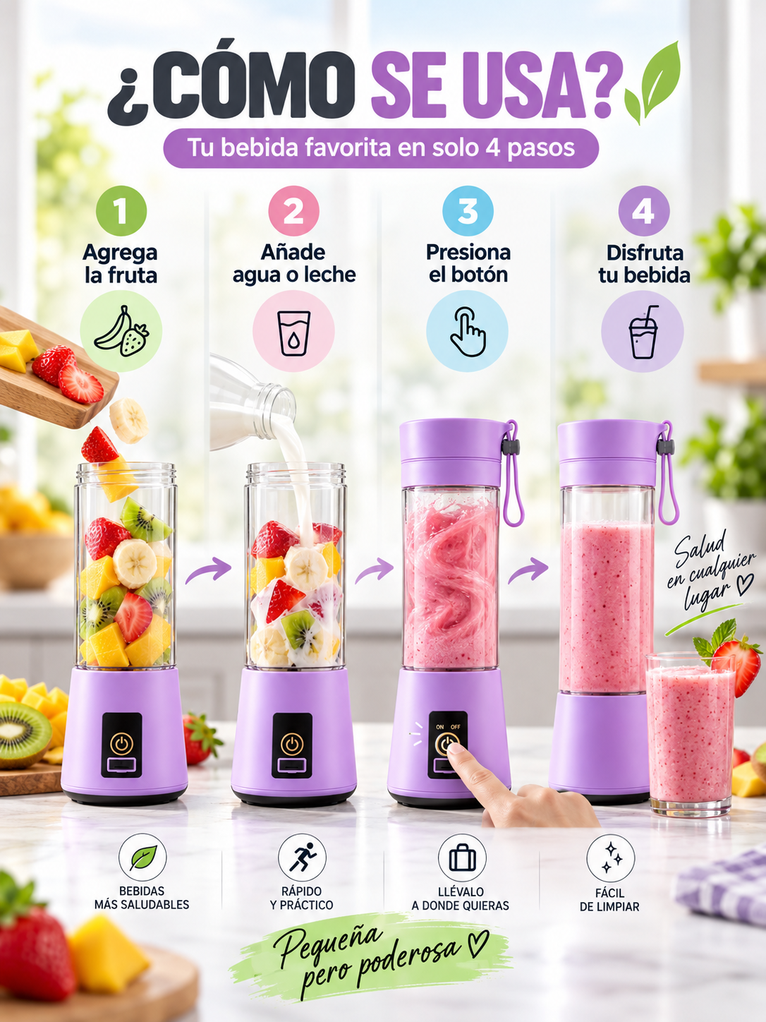 MINI LICUADORA PORTÁTIL ✨🥤