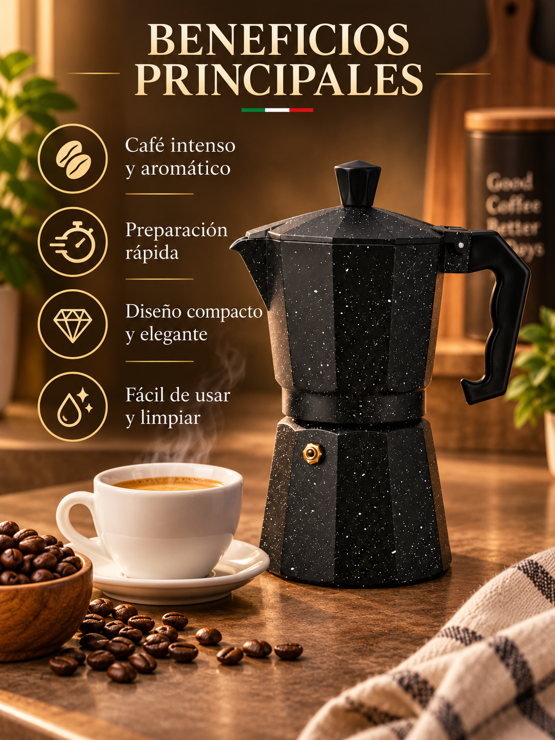 CAFETERA MOKA ITALIANA ☕✨