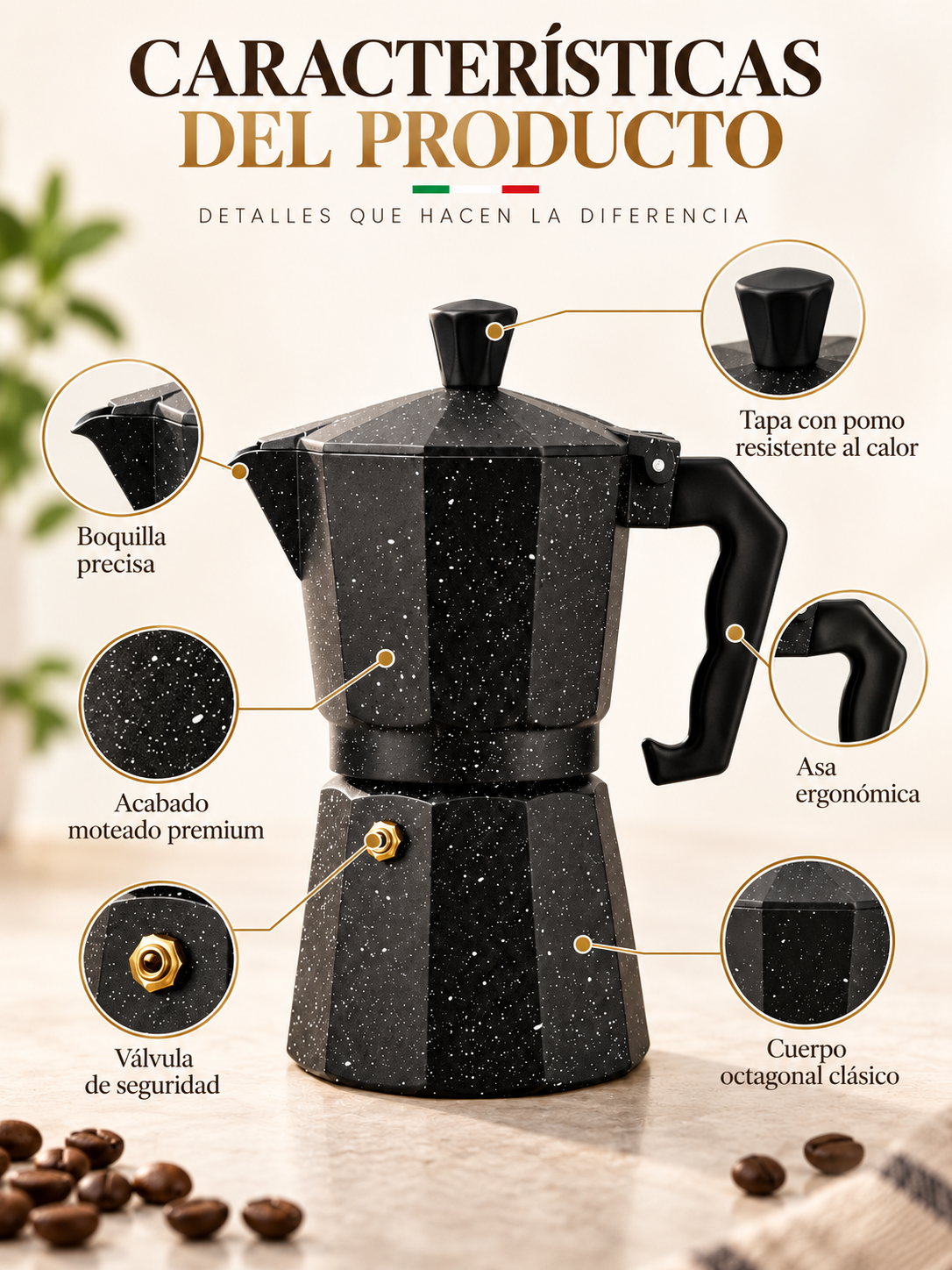 CAFETERA MOKA ITALIANA ☕✨