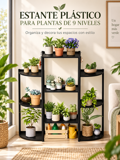 ESTANTE PLÁSTICO PARA PLANTAS DE 9 NIVELES