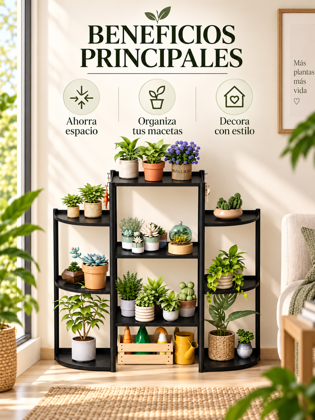 ESTANTE PLÁSTICO PARA PLANTAS DE 9 NIVELES