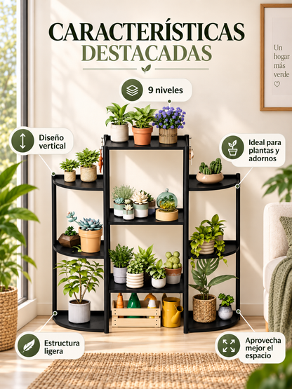 ESTANTE PLÁSTICO PARA PLANTAS DE 9 NIVELES