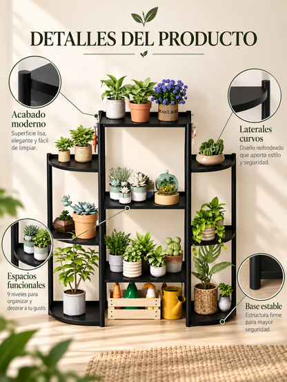 ESTANTE PLÁSTICO PARA PLANTAS DE 9 NIVELES
