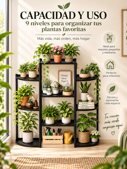 ESTANTE PLÁSTICO PARA PLANTAS DE 9 NIVELES