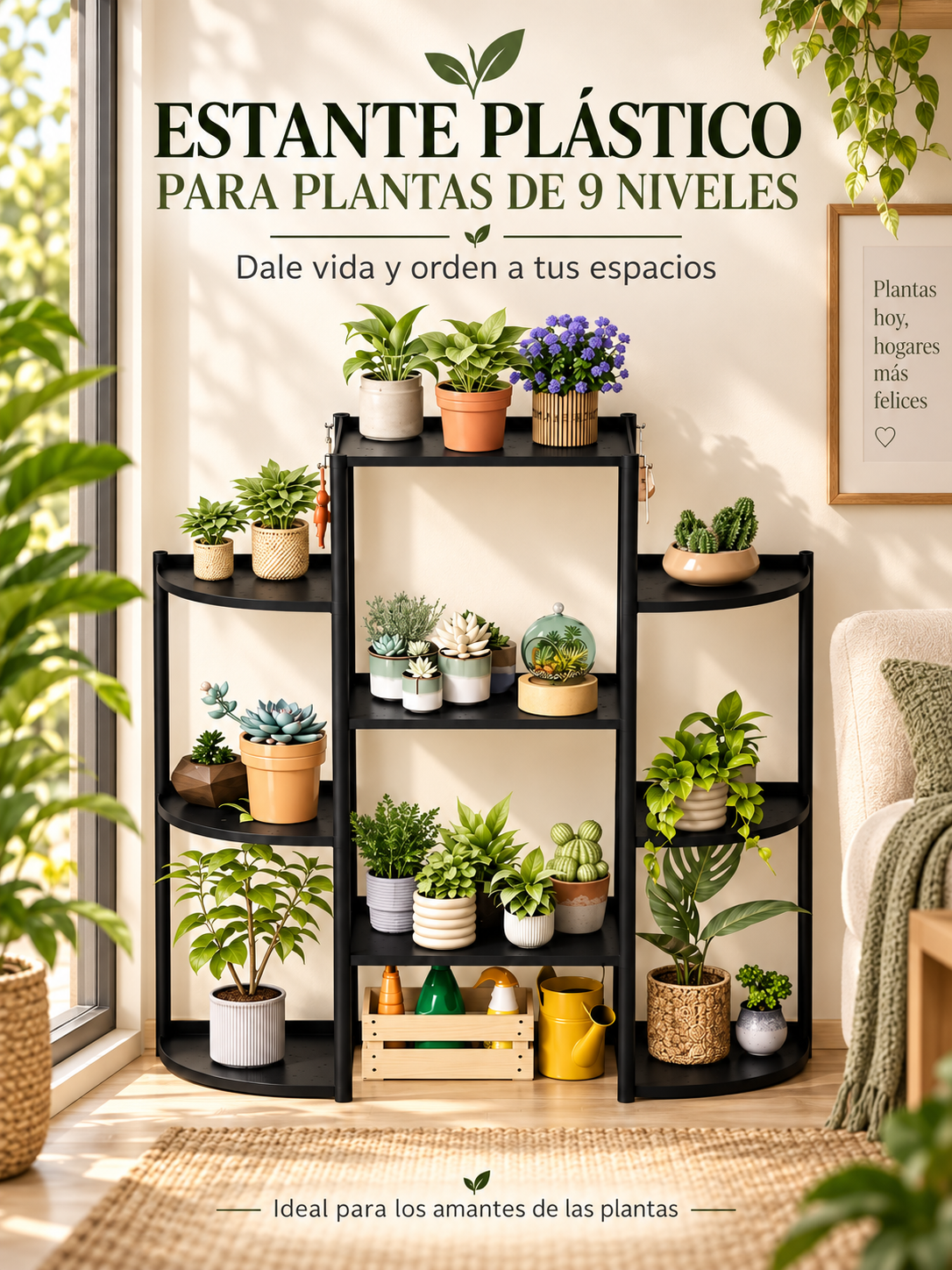 ESTANTE PLÁSTICO PARA PLANTAS DE 9 NIVELES