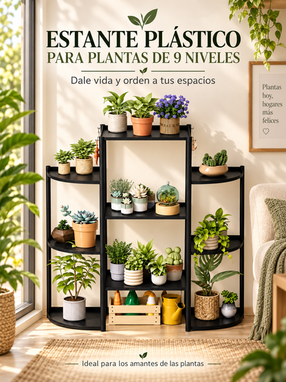 ESTANTE PLÁSTICO PARA PLANTAS DE 9 NIVELES