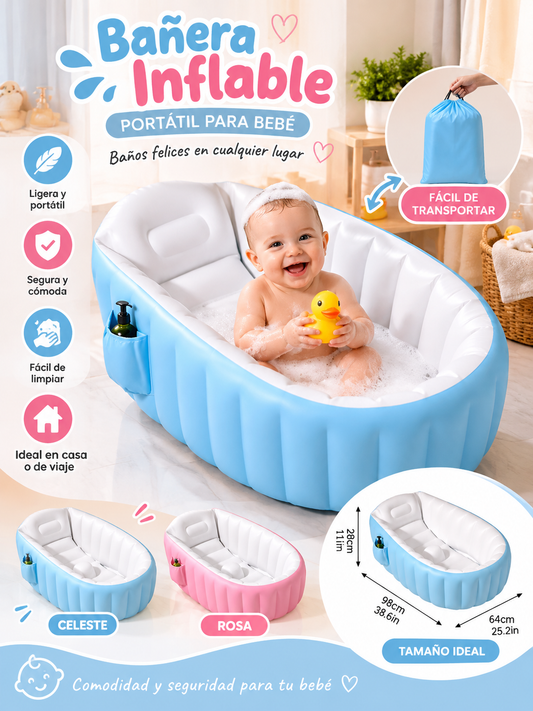 BAÑERA INFLABLE PARA BEBÉ 🛁 ✨