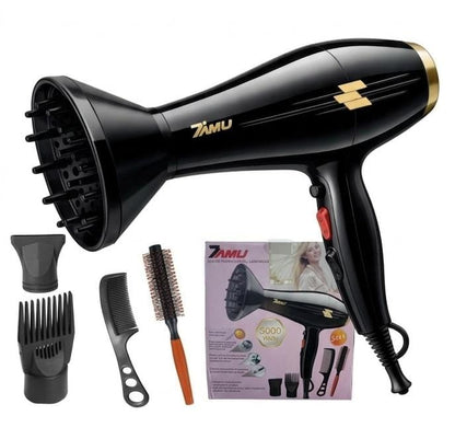 TurboGlow Pro 5000 – Secadora Profesional con Aire Frío/Caliente y Accesorios