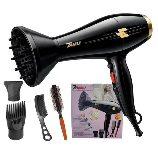 TurboGlow Pro 5000 – Secadora Profesional con Aire Frío/Caliente y Accesorios