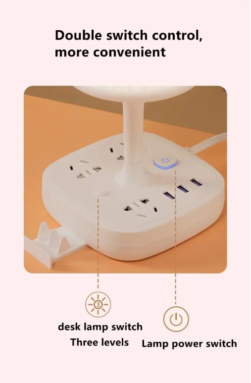 💡PowerLamp 3 en 1 – Lámpara LED con Enchufes Integrados✨