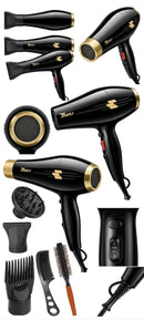 TurboGlow Pro 5000 – Secadora Profesional con Aire Frío/Caliente y Accesorios