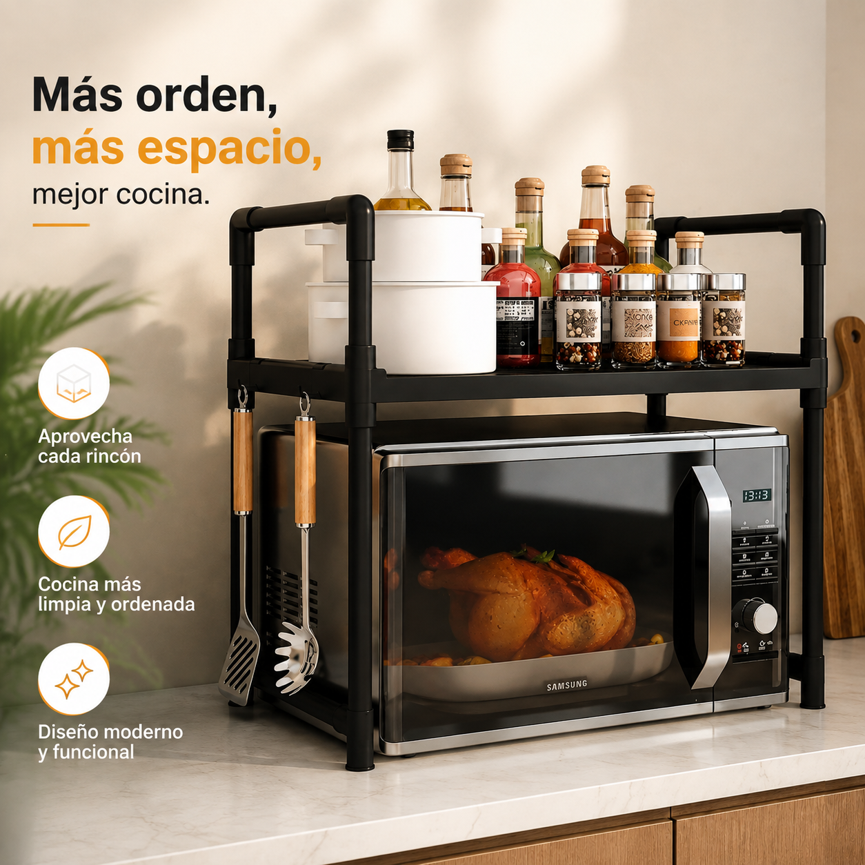 ORGANIZADOR PARA MICROONDAS DE 2 NIVELES