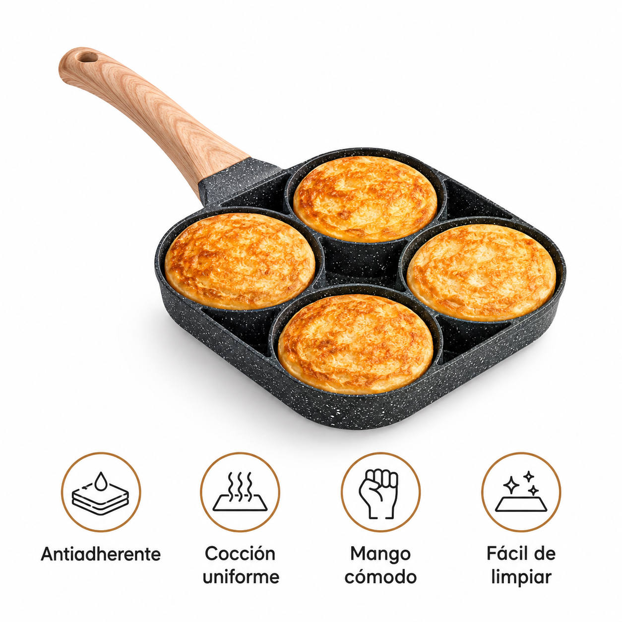 SARTÉN ANTIADHERENTE 4 EN 1 PARA COCINA RÁPIDA + AFILADOR DE CUCHILLOS DE REGALO
