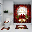 Juegos de Baño Cortina Ducha Navideñas 4 en 1