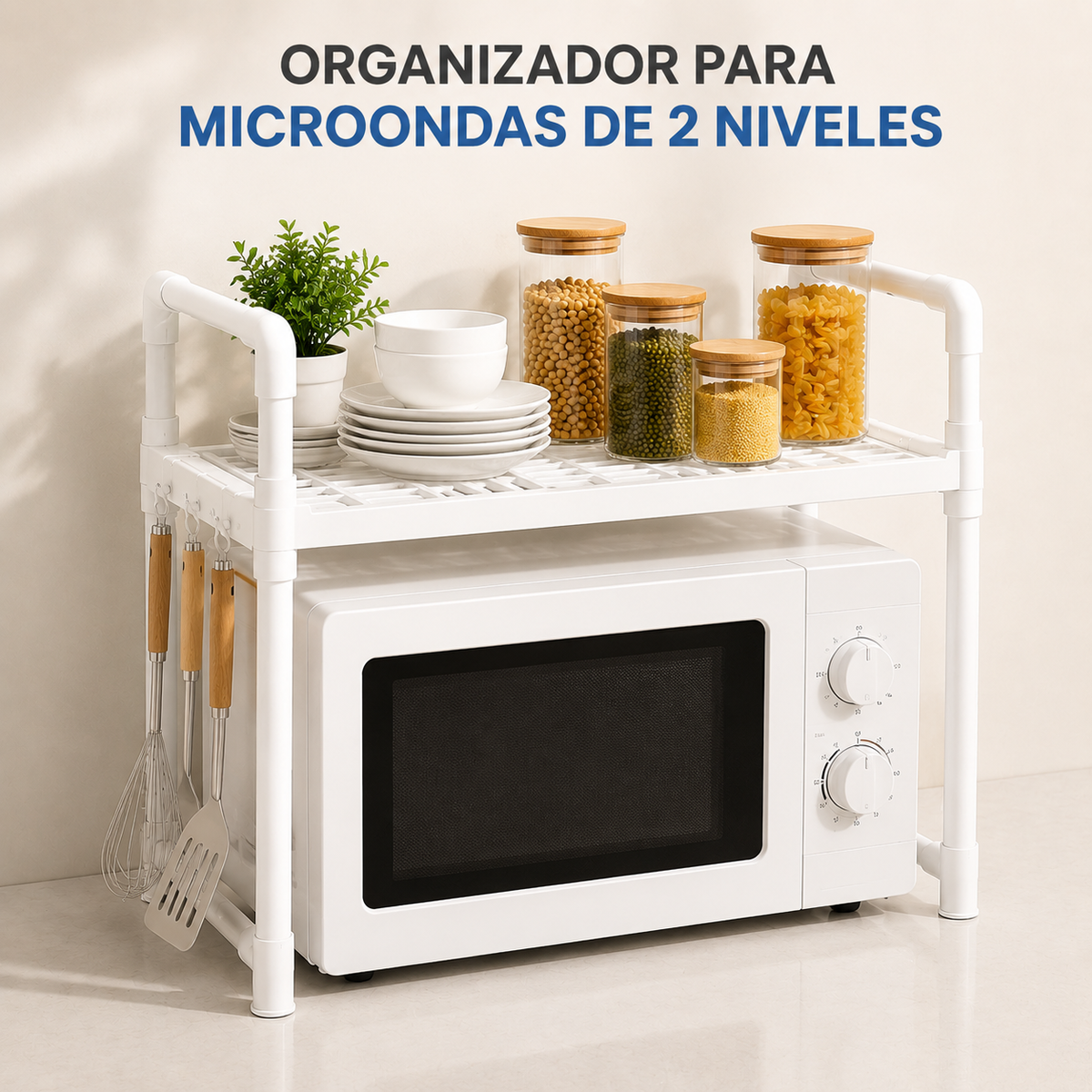 ORGANIZADOR PARA MICROONDAS DE 2 NIVELES