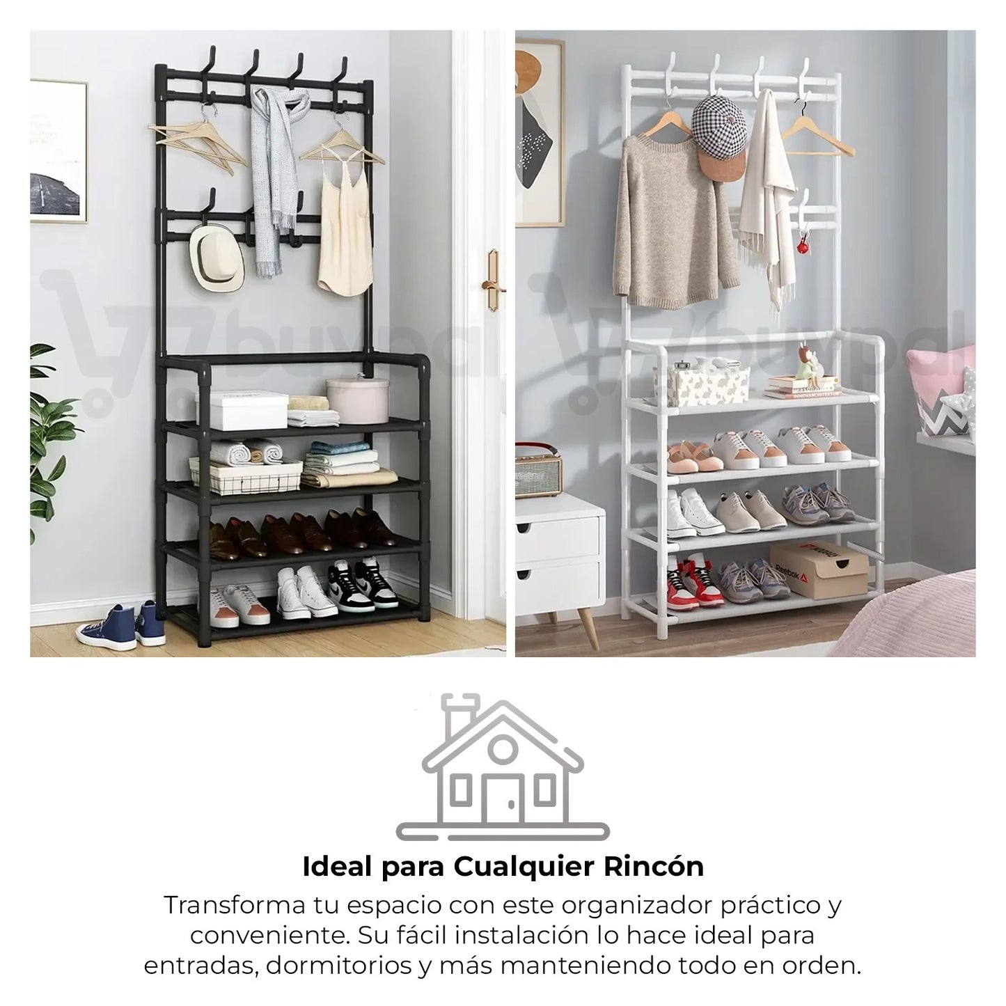 👟🧥OrganiRack Pro Duo – Zapatera con Perchero Multifuncional💼🧣