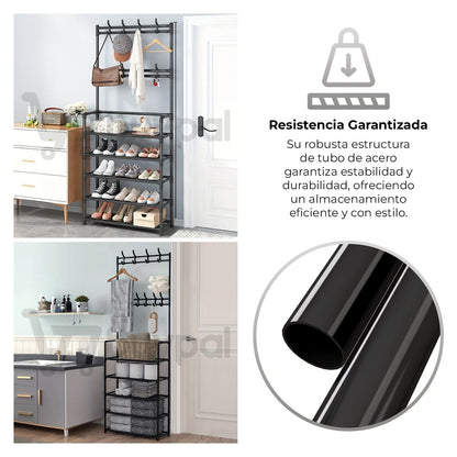 👟🧥OrganiRack Pro Duo – Zapatera con Perchero Multifuncional💼🧣