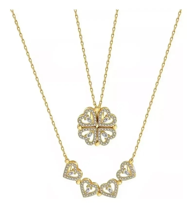 COLLAR TRÉBOL DE CORAZONES