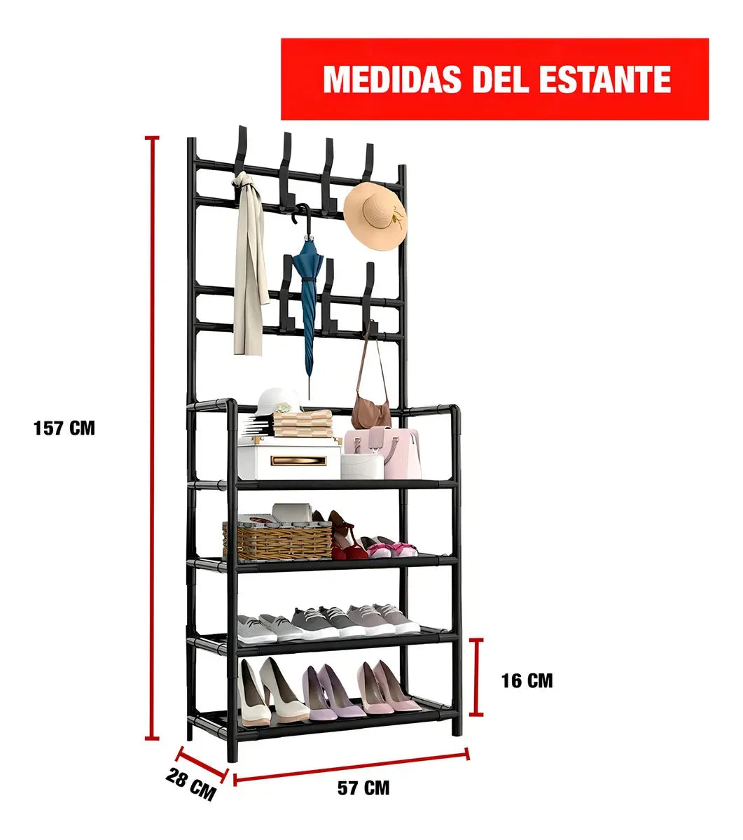 👟🧥OrganiRack Pro Duo – Zapatera con Perchero Multifuncional💼🧣
