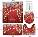 Juegos de Baño Cortina Ducha Navideñas 4 en 1