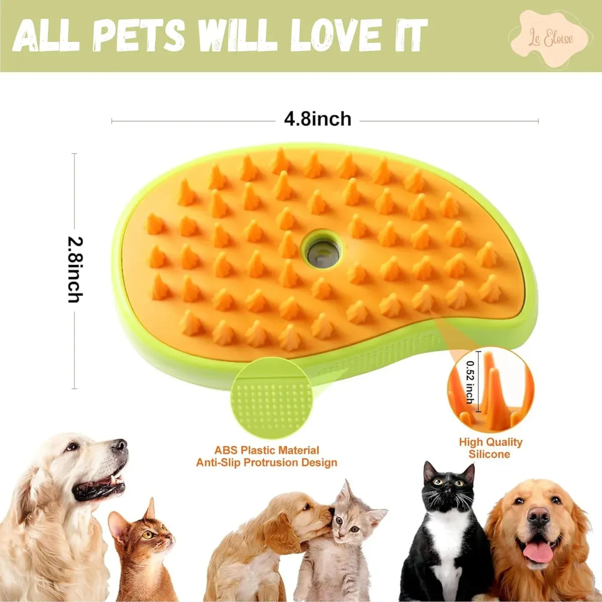 Cepillo De Vapor Para Mascotas Para Mudar De Pelo 3 en 1