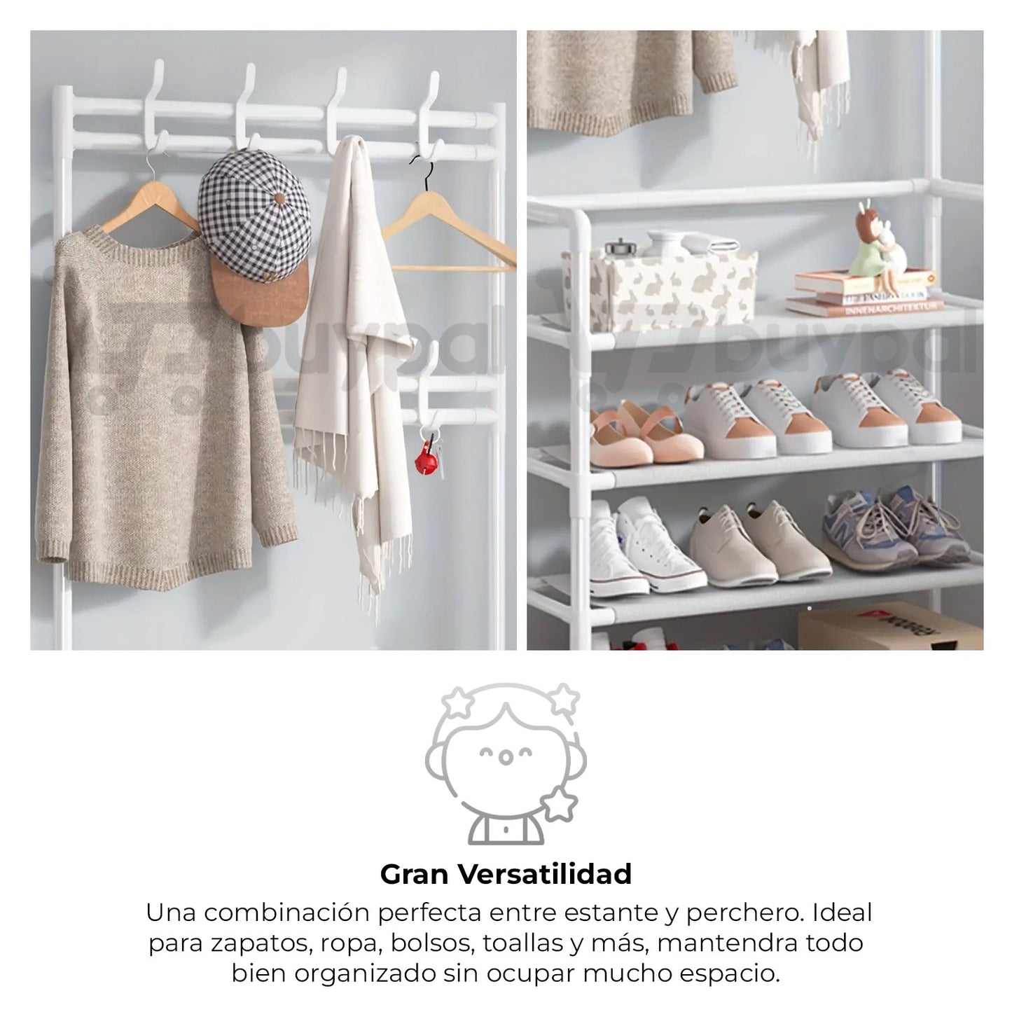 👟🧥OrganiRack Pro Duo – Zapatera con Perchero Multifuncional💼🧣
