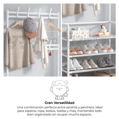 👟🧥OrganiRack Pro Duo – Zapatera con Perchero Multifuncional💼🧣