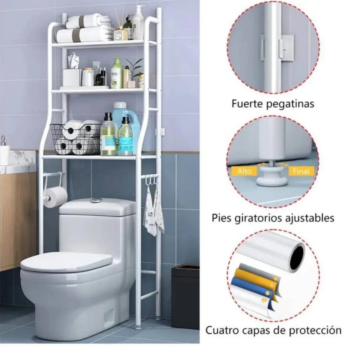 🚽 SlimSpace 3X – Organizador Vertical Inteligente para Baño💥