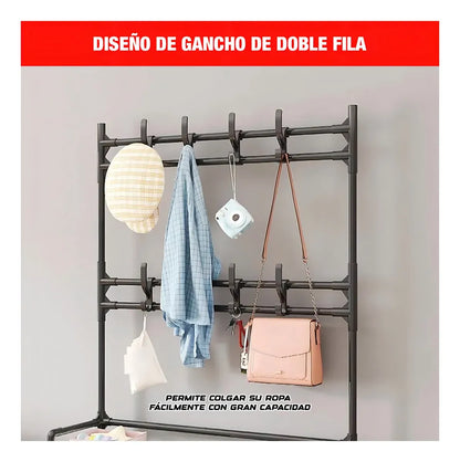 👟🧥OrganiRack Pro Duo – Zapatera con Perchero Multifuncional💼🧣