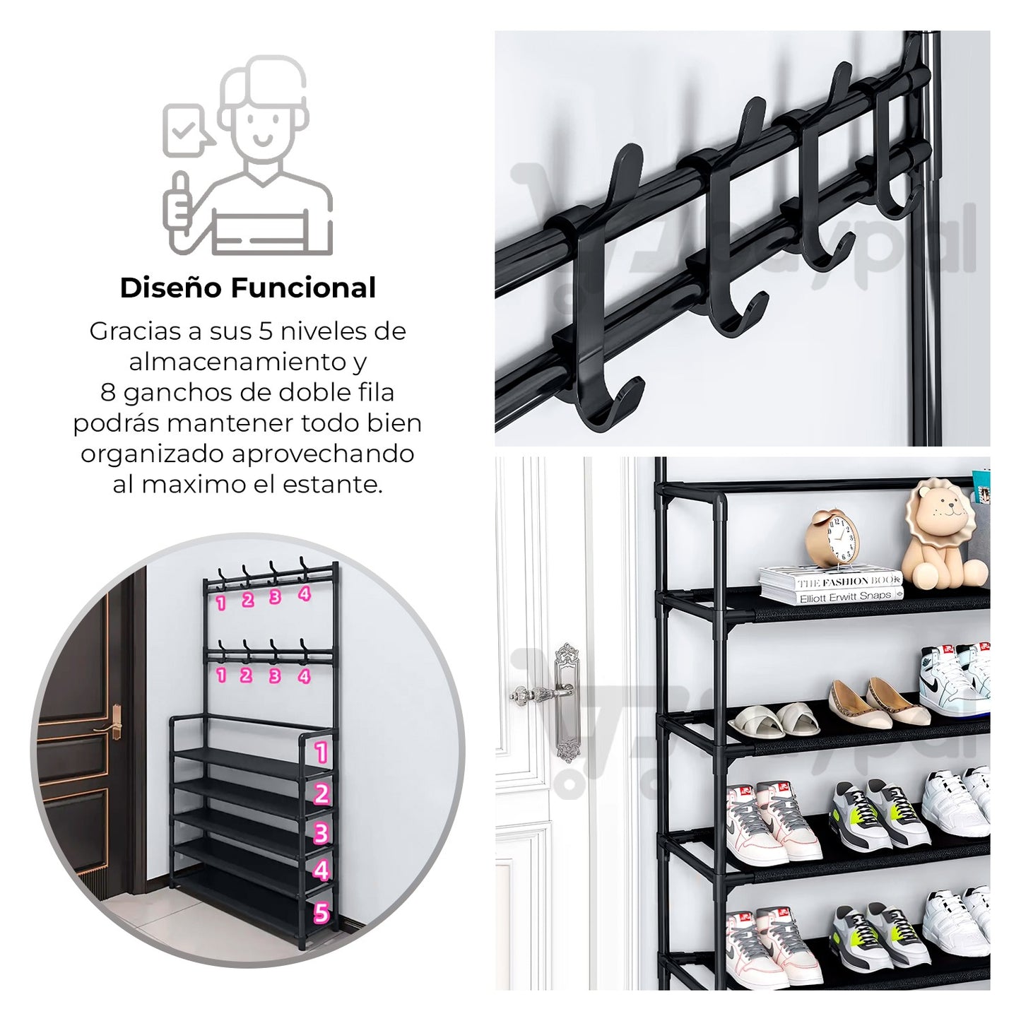 👟🧥OrganiRack Pro Duo – Zapatera con Perchero Multifuncional💼🧣