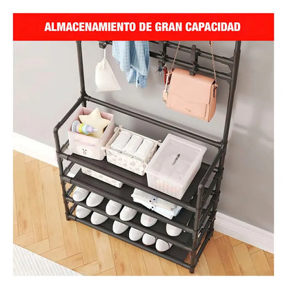👟🧥OrganiRack Pro Duo – Zapatera con Perchero Multifuncional💼🧣