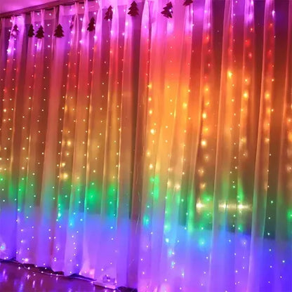 Cortina de Luces LED Multicolor con Control (3×3 m / 3×2 m)