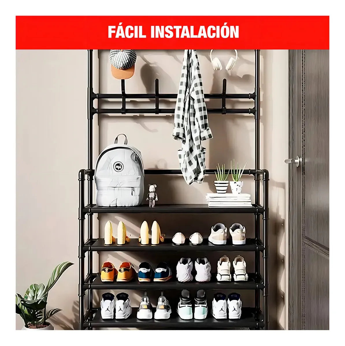 👟🧥OrganiRack Pro Duo – Zapatera con Perchero Multifuncional💼🧣