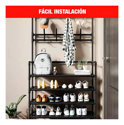 👟🧥OrganiRack Pro Duo – Zapatera con Perchero Multifuncional💼🧣