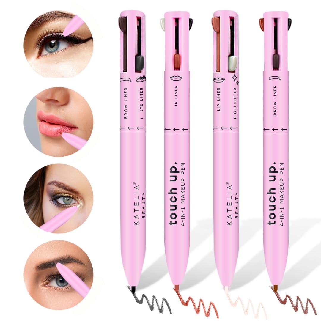 Lápiz de Maquillaje 4 en 1 (Labial, Cejas, Delineador e Iluminador)