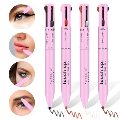 Lápiz de Maquillaje 4 en 1 (Labial, Cejas, Delineador e Iluminador)