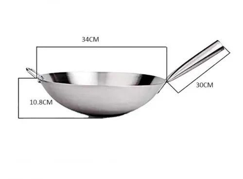 🍲Wok Maestro 34  – Sartén Wok de Acero Inoxidable🔥