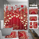 Juegos de Baño Cortina Ducha Navideñas 4 en 1