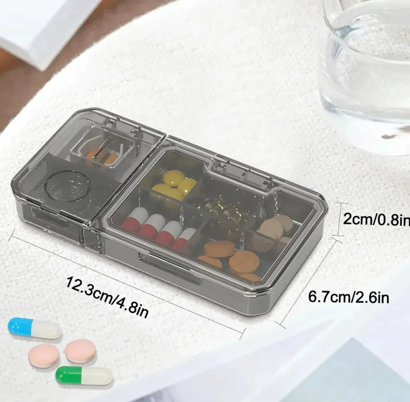 Pastillero Diario 3 en 1 con Cortador y Pulverizador – MediSmart