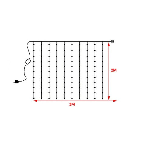 Cortina de Luces LED Multicolor con Control (3×3 m / 3×2 m)