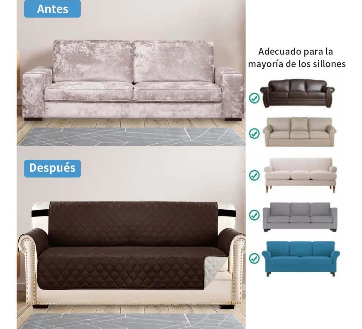 Cobertor de Sofá 3-2-1 para Protección y Estilo -  CoverLux